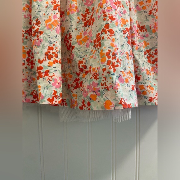 J.Crew Crewcuts Floral Keyhole Fit and Flare Tulle Sleeveless Holiday Dress Sz 4 - Picture 2 of 5